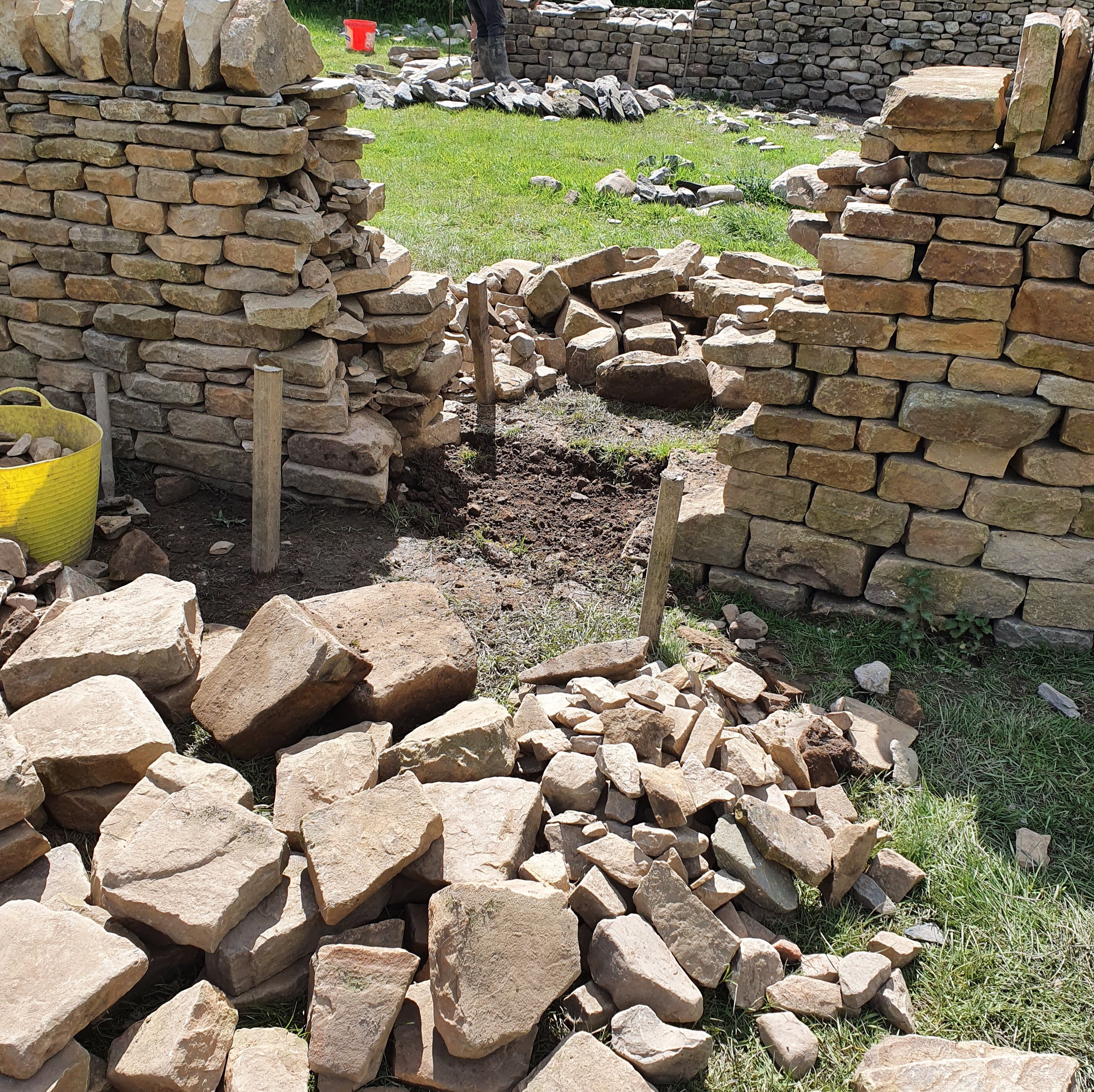 dry stone wall stripped out